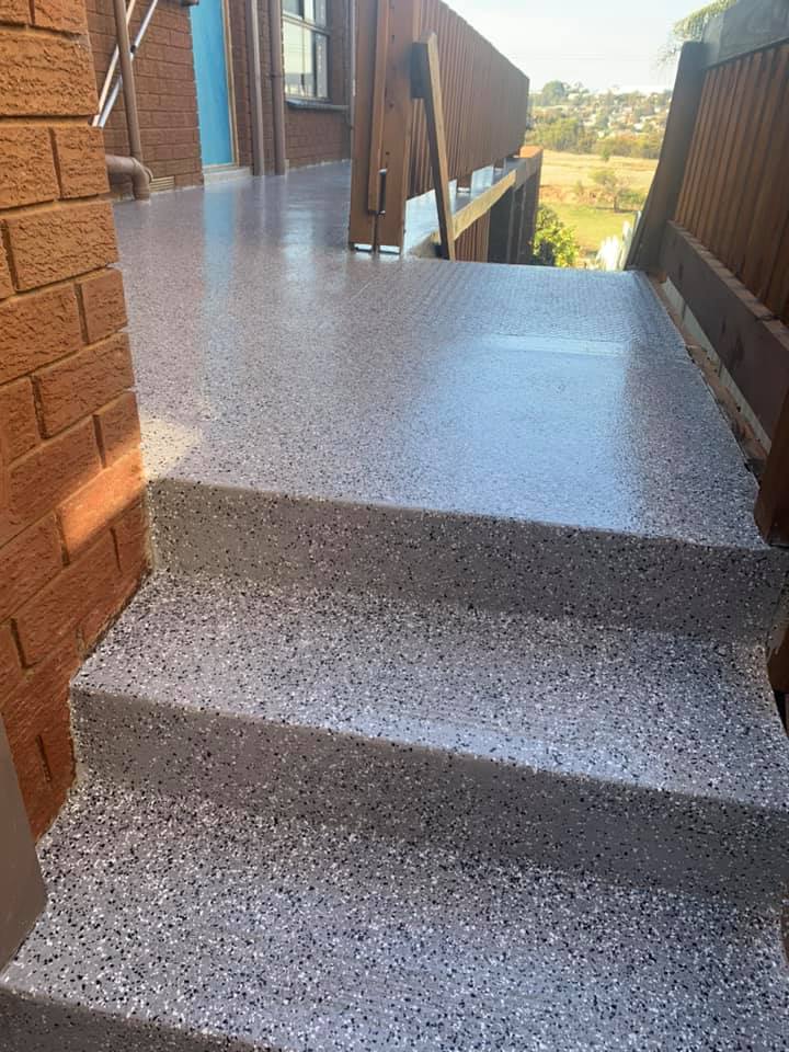 Epoxy Flake Flooring for Stairs - Danick Flooring Services
